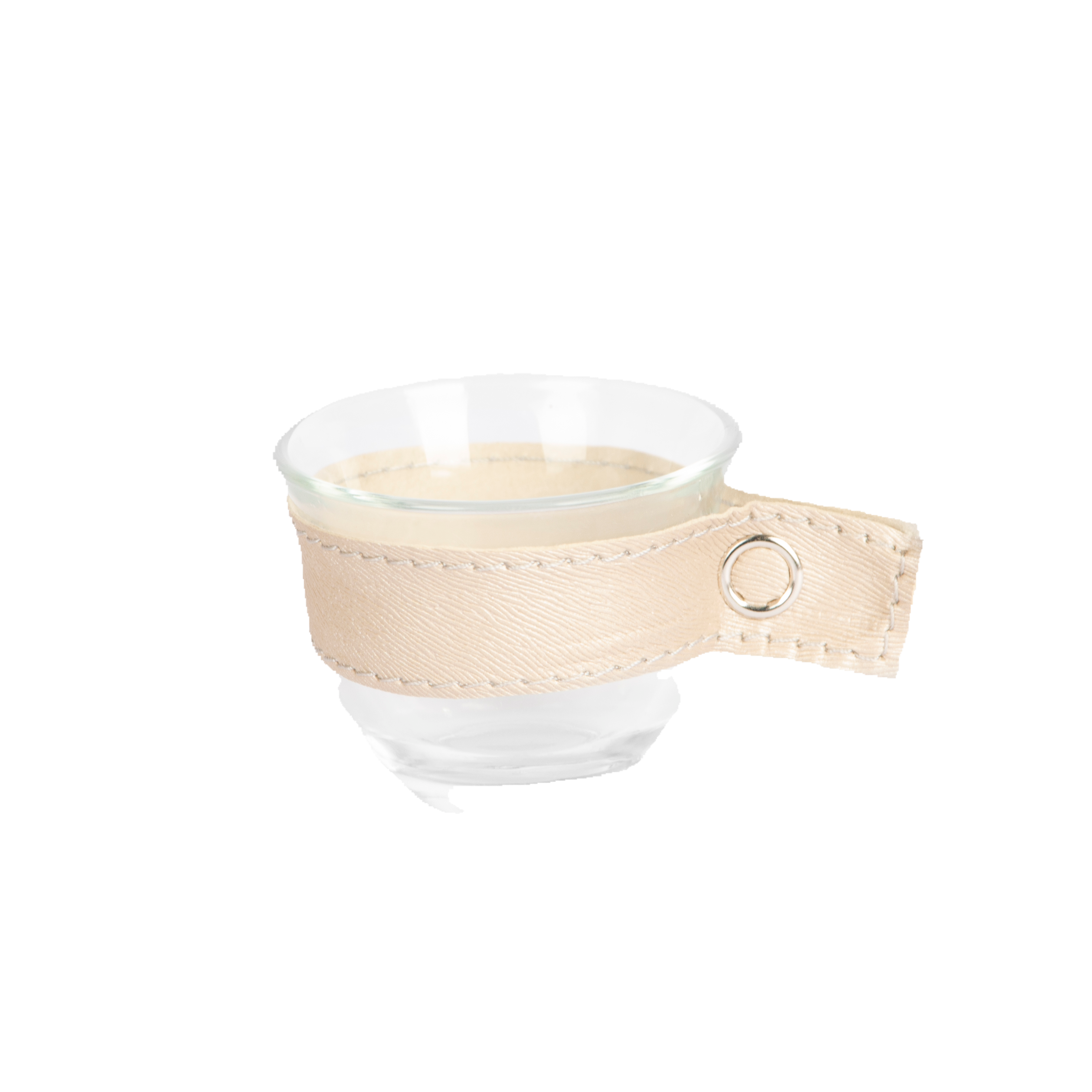 Leather-handle Arabic coffee cup from the Rafeeva double decker set