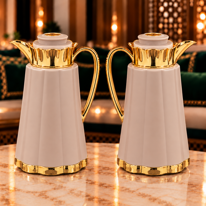 Rafeeva Crown Collar Thermos Set of 2 in Taupe